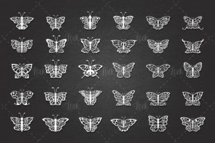 30 Set Butterflies Line Art Graphics for Crafts