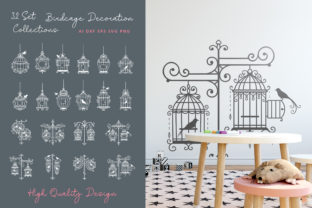 32 Set Birdcage Decoration Graphics for Crafts