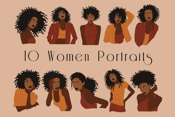 Abstract Black Woman Portrait Graphics