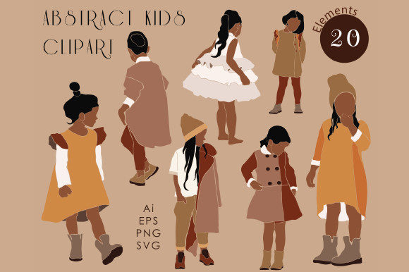 Abstract Kids and Babies Clipart