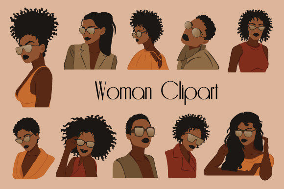 African Woman with Sunglasses Graphics