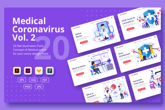 Bundle Medical Coronavirus Vol. 2 for Modern Web Design