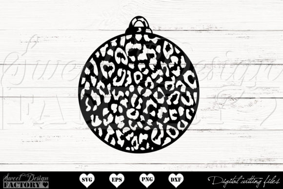 Cheetah Christmas Ball Graphics for Crafts