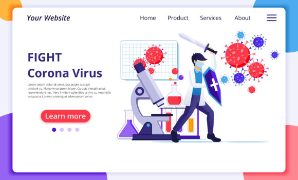 Doctor Fight Coronavirus Landing Page Graphics