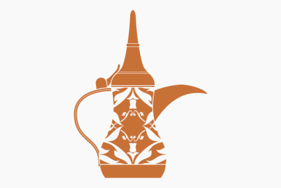 Flat Monochrome Dallah Arab Coffee Pot