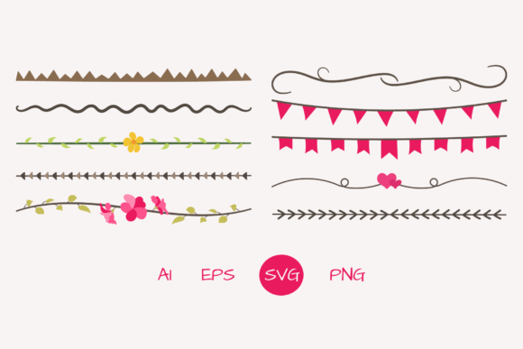 Hand Drawn Text Dividers Graphics for Branding