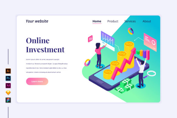 Isometric Online Investment Graphics for Modern Branding