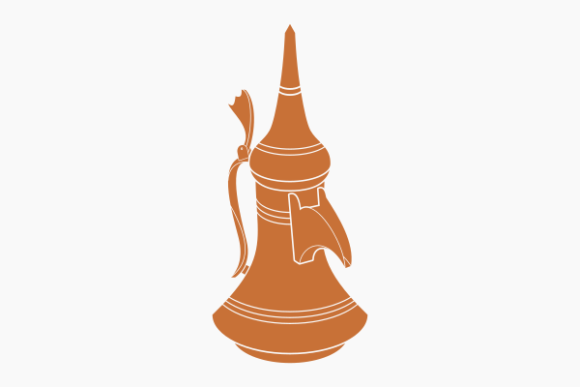 Monochrome Dallah Pot for Modern Graphics