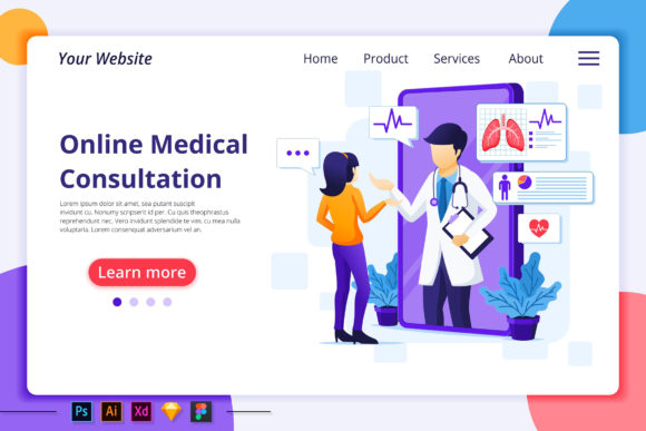 Online Medical Consultation Landing Page Graphics