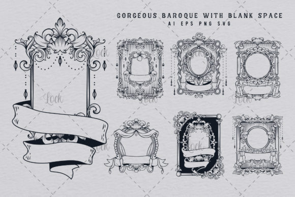 Ornament Baroque with Blank Space Graphics