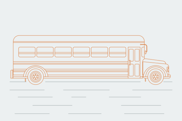 Outline Style School Bus Graphics for Local Branding