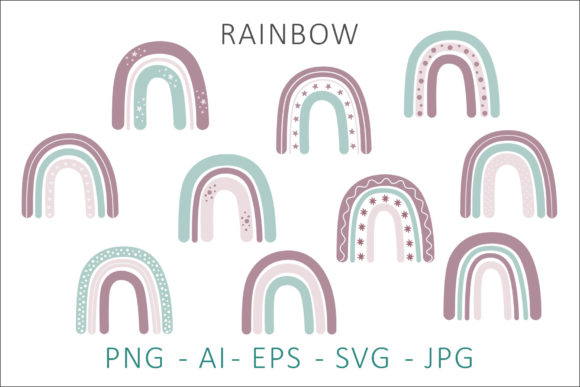Rainbow Clipart Bundle Graphics