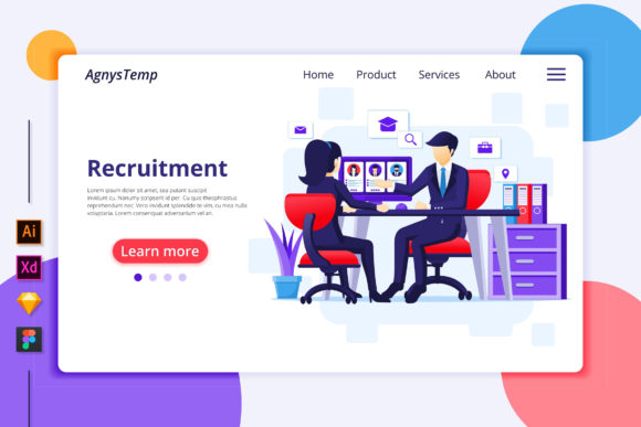 Recruitment Landing Page Illustration Graphics for Handmade Businesses