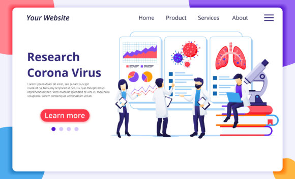 Research Lab Coronavirus Graphics for Modern Landing Pages