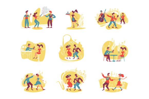 Retro Style Party Graphics for Handmade Creators