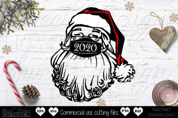 Santa with Mask Graphics for Crafts
