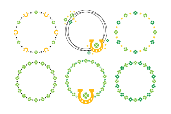 St. Patrick s Day Frame Clip Art Set for Graphics and Decorative Elements