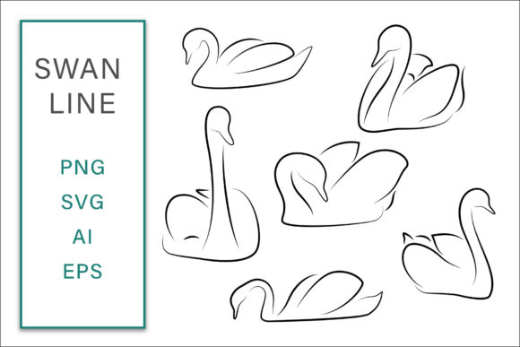 Swan Line Graphics for Crafts