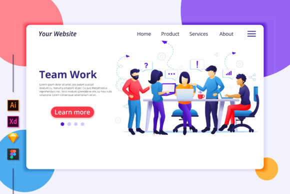 Teamwork Landing Page Illustration