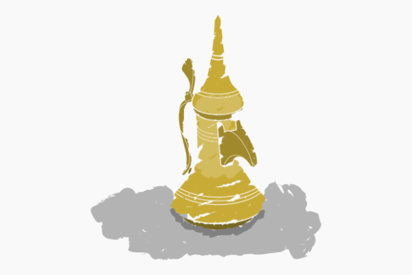 Top Front Side Brush Strokes Dallah Pot