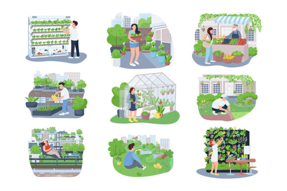 Urban Gardening Vector Graphics for Crafters